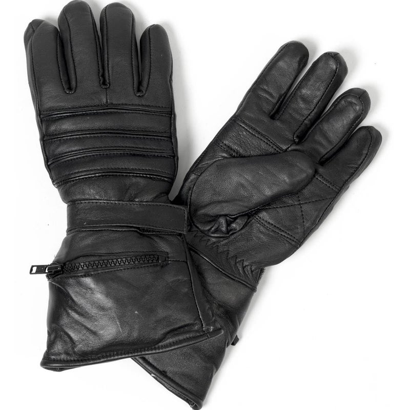Hot Leathers Gauntlet Gloves with Quilted Lining (Black, X-Large) - Image 3